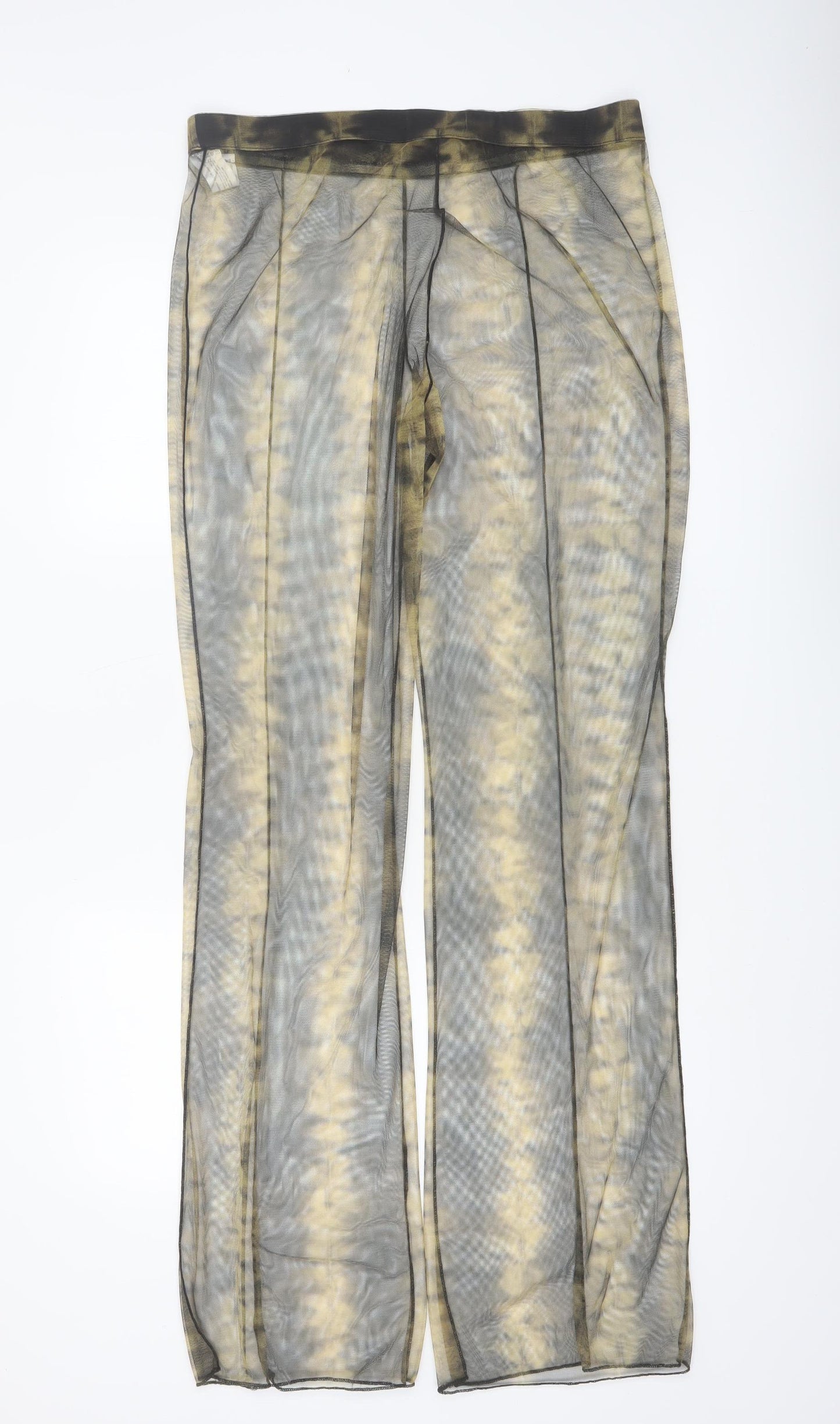 Zara Women Multicoloured Mesh Wide-Leg Trousers Size XL