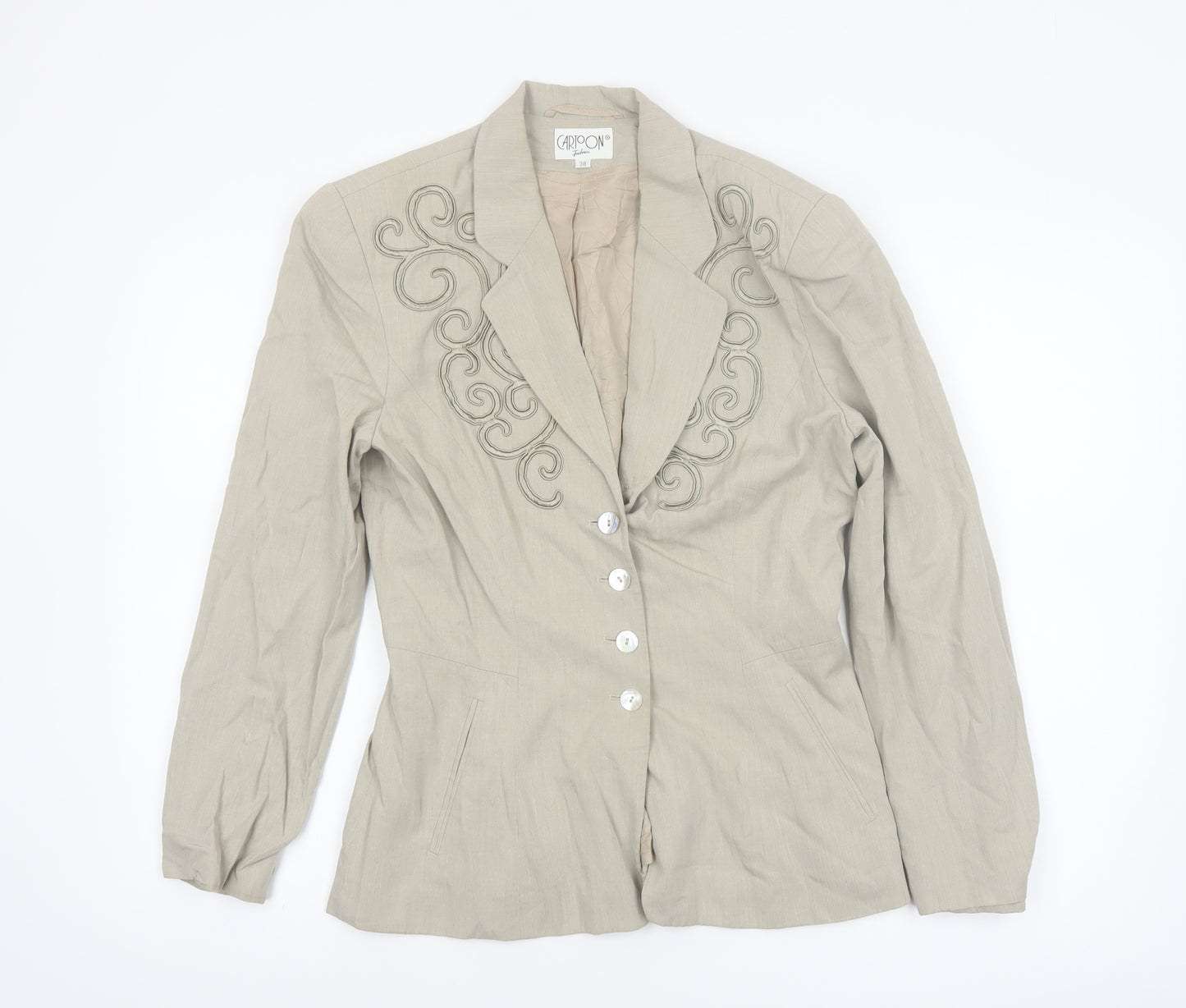 Cartoon Women's Beige Single-Breasted Tailored Jacket Size 10