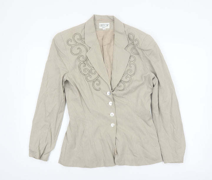 Cartoon Women's Beige Single-Breasted Tailored Jacket Size 10