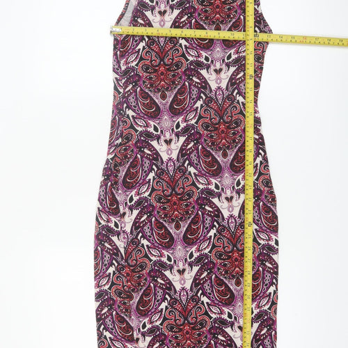 Miss Selfridge Women's Multicoloured Paisley Bodycon Dress Size 6