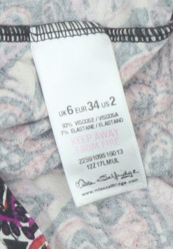 Miss Selfridge Women's Multicoloured Paisley Bodycon Dress Size 6