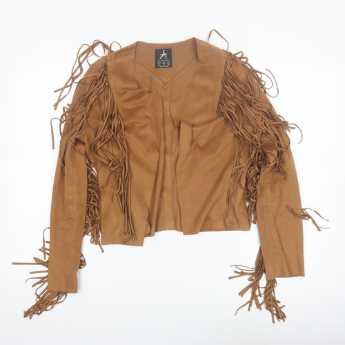 Atmosphere Women’s Brown Fringe Faux Suede Western Jacket Size 6