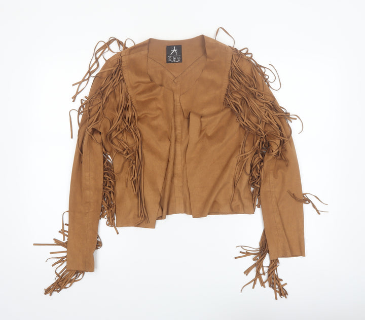 Atmosphere Women’s Brown Fringe Faux Suede Western Jacket Size 6