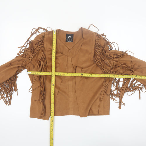 Atmosphere Women’s Brown Fringe Faux Suede Western Jacket Size 6
