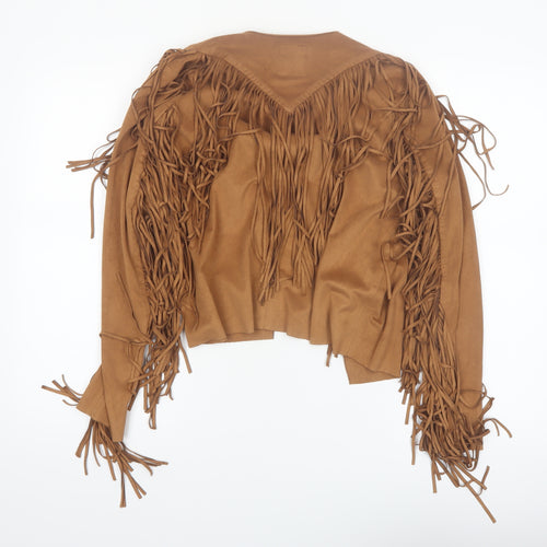 Atmosphere Women’s Brown Fringe Faux Suede Western Jacket Size 6
