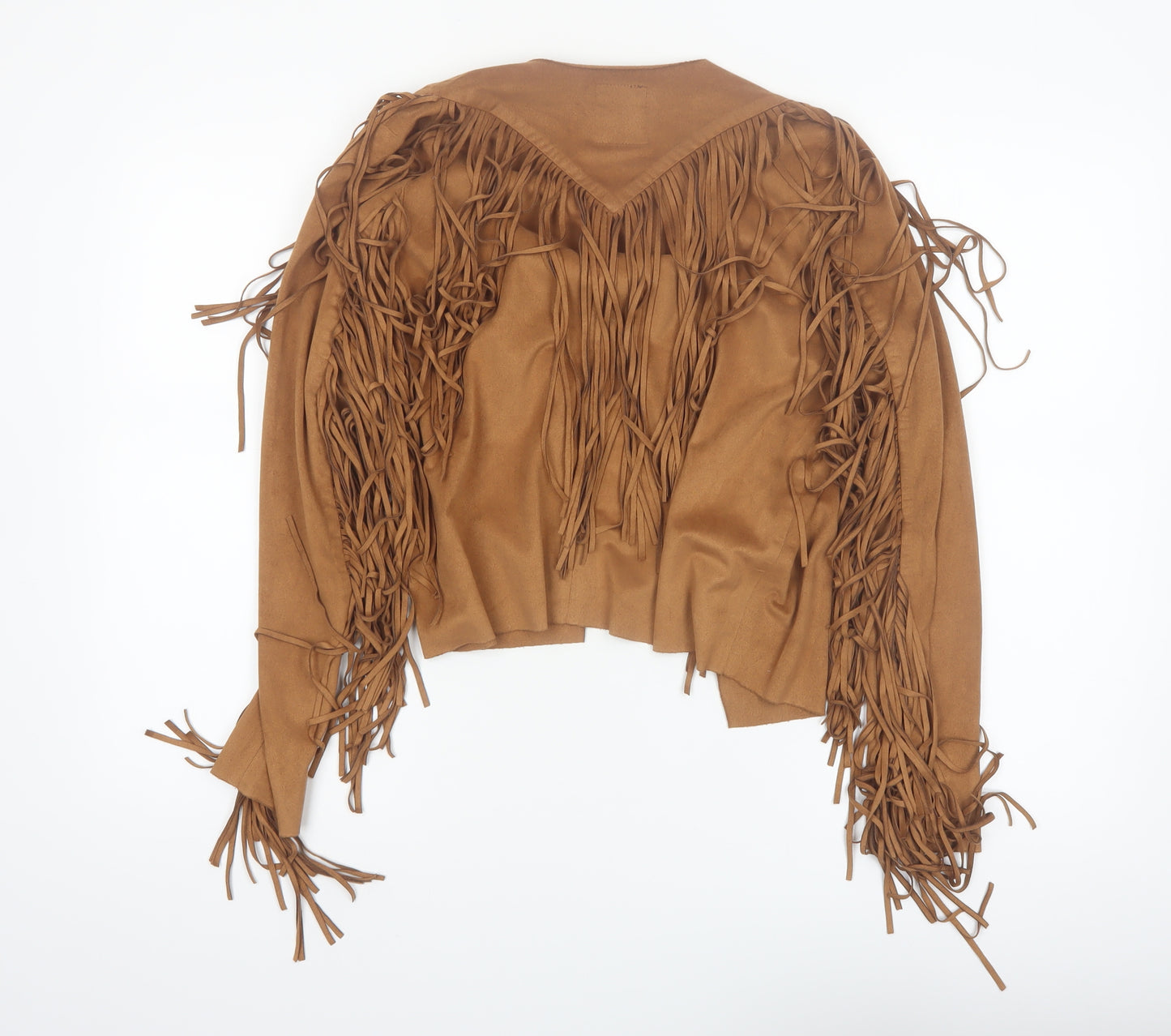 Atmosphere Women’s Brown Fringe Faux Suede Western Jacket Size 6