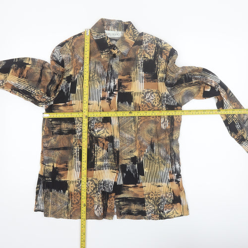San Remo Women's Multicoloured Geometric Blouse Size 10 Vintage Viscose