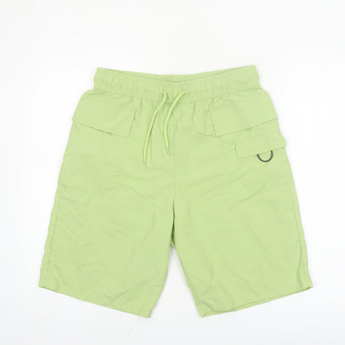 ASOS Men’s Green Cargo Shorts Size 32 Regular Fit Elastic Waist