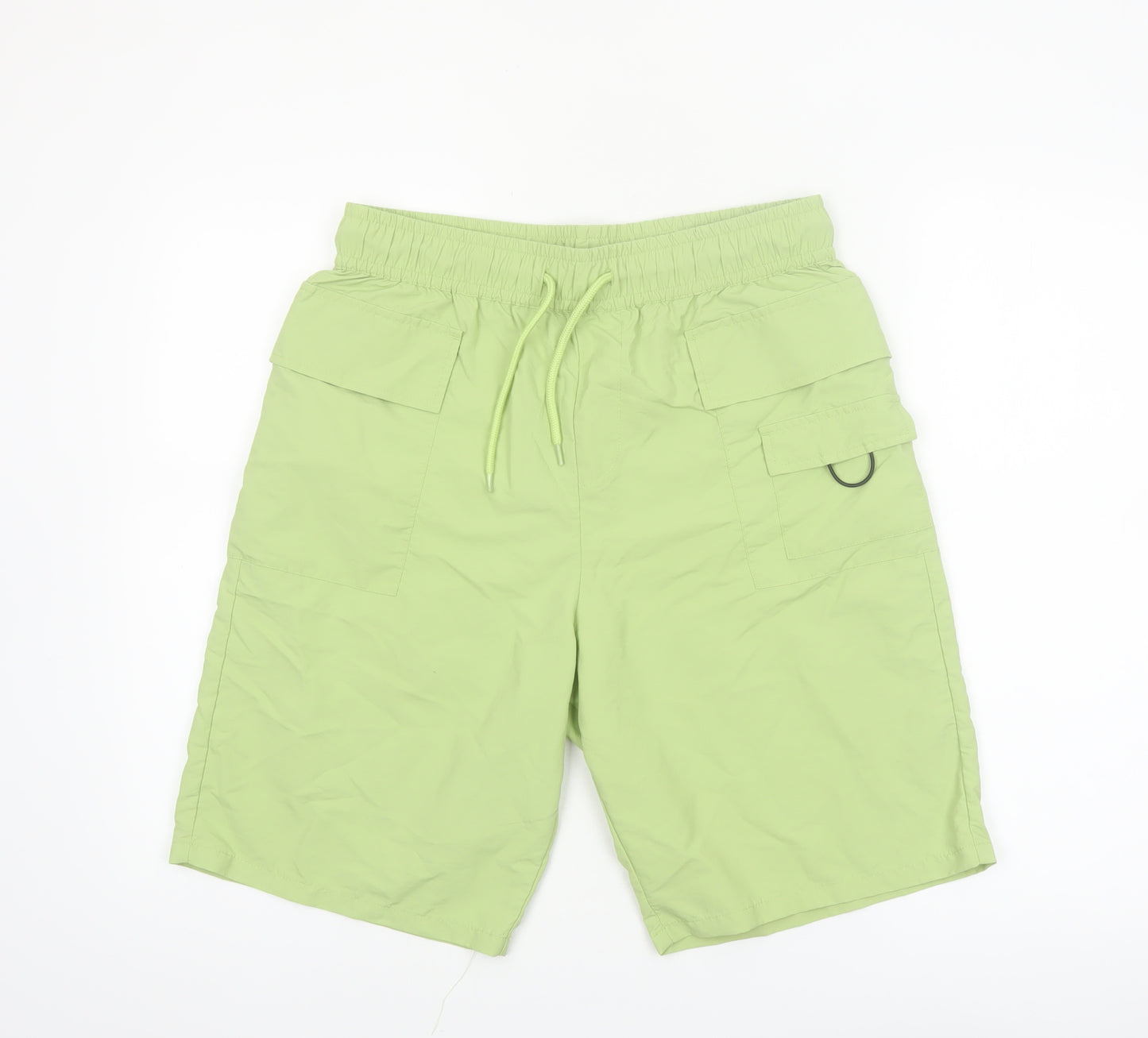 ASOS Men’s Green Cargo Shorts Size 32 Regular Fit Elastic Waist