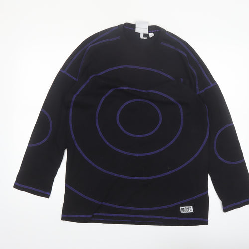 Ragged Jeans Men's Black XS Long Sleeve Graphic Cotton Top