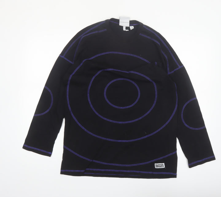 Ragged Jeans Men's Black XS Long Sleeve Graphic Cotton Top