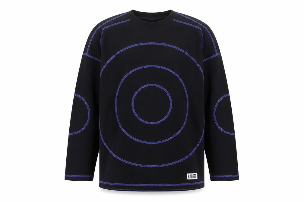 Ragged Jeans Men's Black XS Long Sleeve Graphic Cotton Top