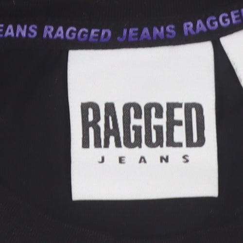 Ragged Jeans Men's Black XS Long Sleeve Graphic Cotton Top