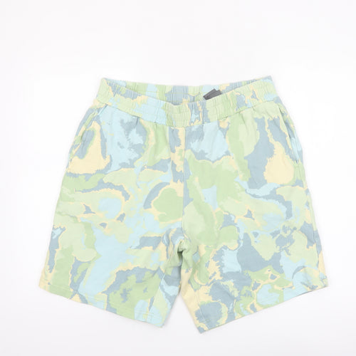 Monki Men's Multicoloured Sweat Shorts L Camouflage Cotton