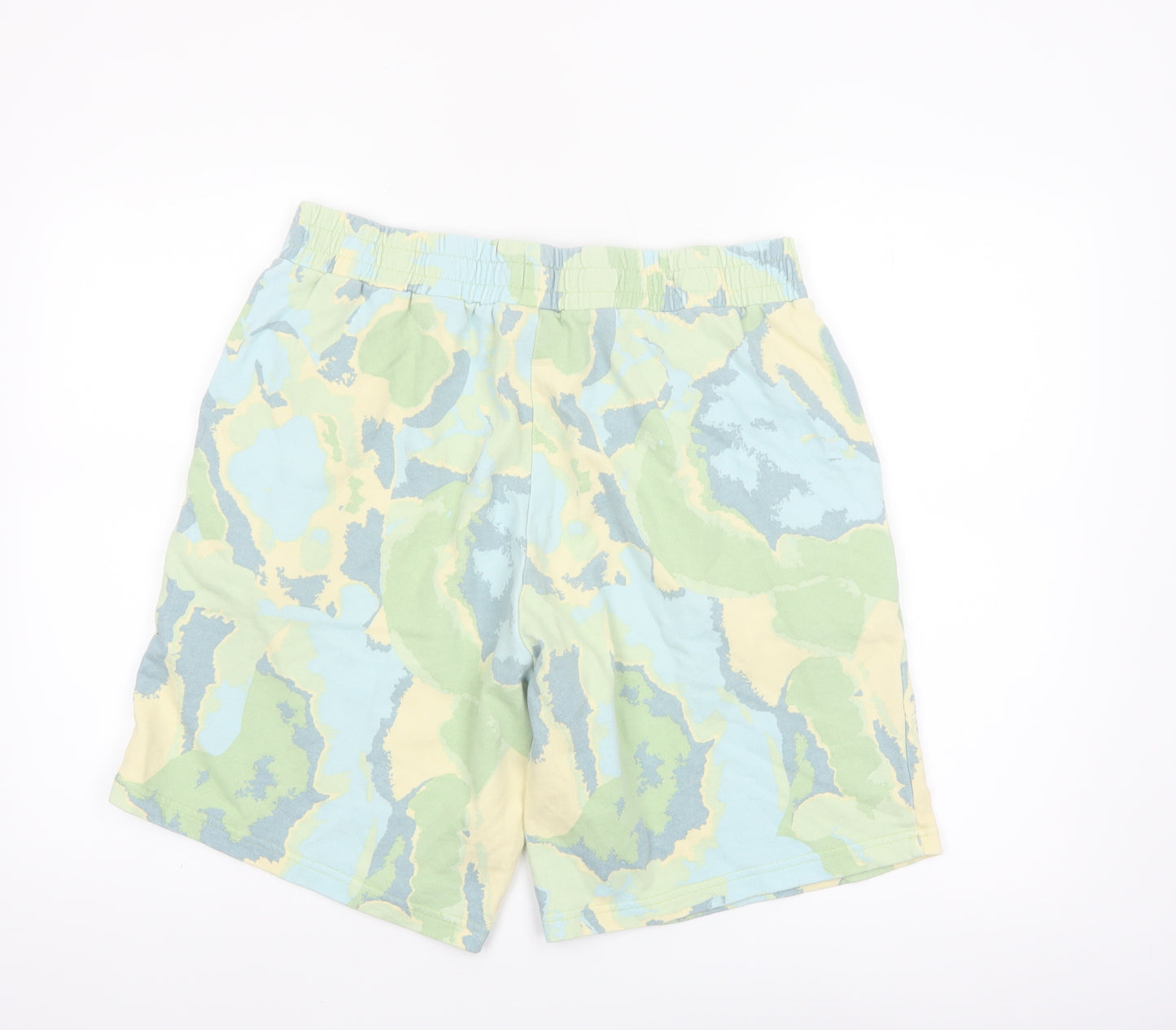 Monki Men's Multicoloured Sweat Shorts L Camouflage Cotton