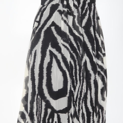 AX Paris Women’s Black Zebra Print Beaded Maxi Dress Size 8