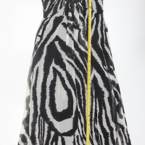 AX Paris Women’s Black Zebra Print Beaded Maxi Dress Size 8