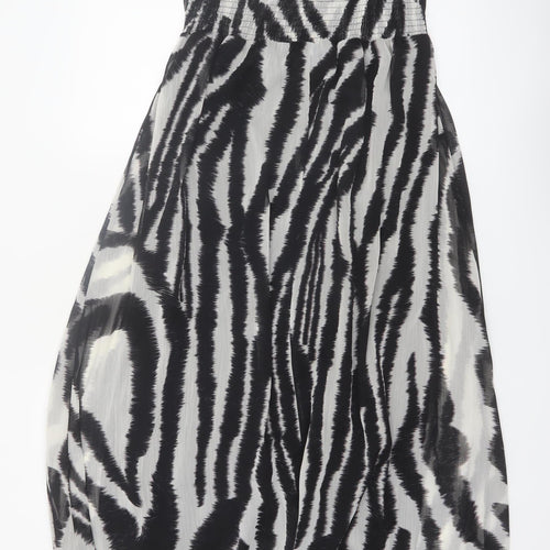 AX Paris Women’s Black Zebra Print Beaded Maxi Dress Size 8