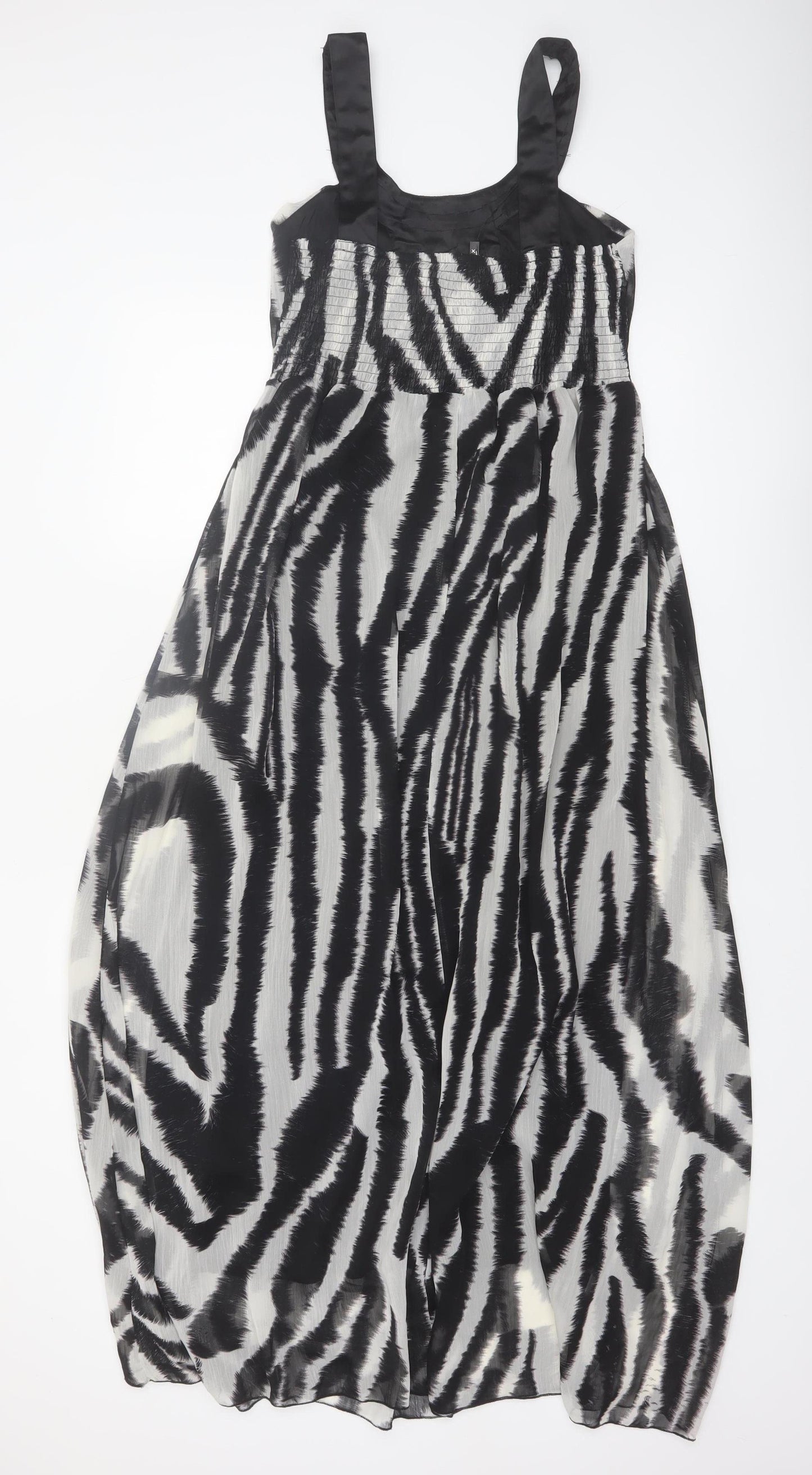 AX Paris Women’s Black Zebra Print Beaded Maxi Dress Size 8