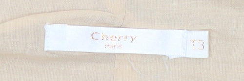 Cherry Paris Women’s Beige Fringe Suede Look Sleeveless Vest Top L