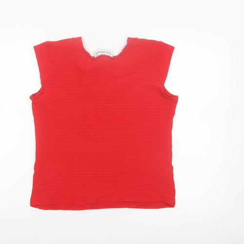 Carla d'Angeli Women Red V-Neck Sleeveless Stretch Blouse Size 16
