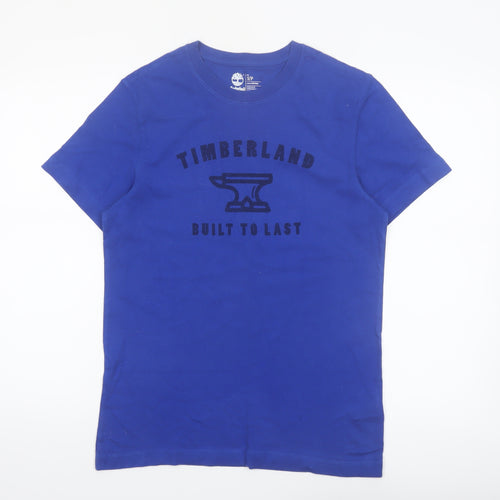 Timberland Men's Blue Regular Fit Cotton Graphic T-Shirt S
