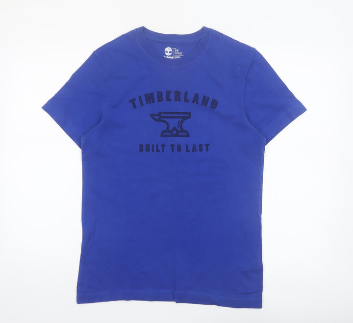 Timberland Men's Blue Regular Fit Cotton Graphic T-Shirt S