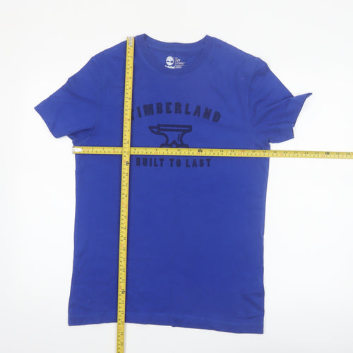 Timberland Men's Blue Regular Fit Cotton Graphic T-Shirt S