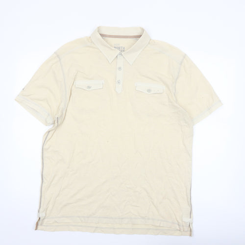 Marks and Spencer North Coast Beige Men's L Cotton Polo Shirt