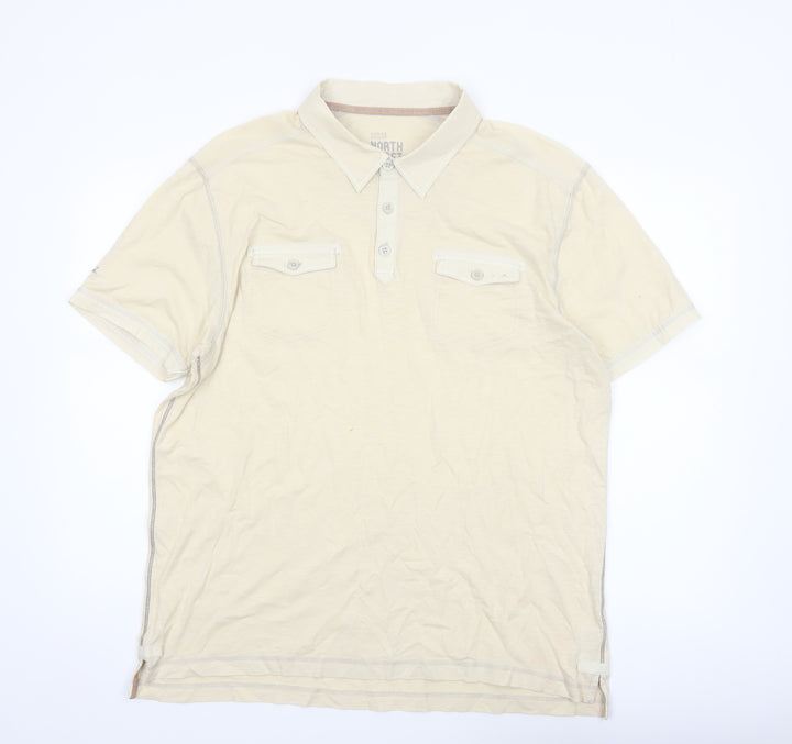 Marks and Spencer North Coast Beige Men's L Cotton Polo Shirt