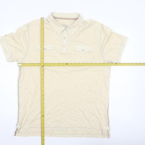 Marks and Spencer North Coast Beige Men's L Cotton Polo Shirt