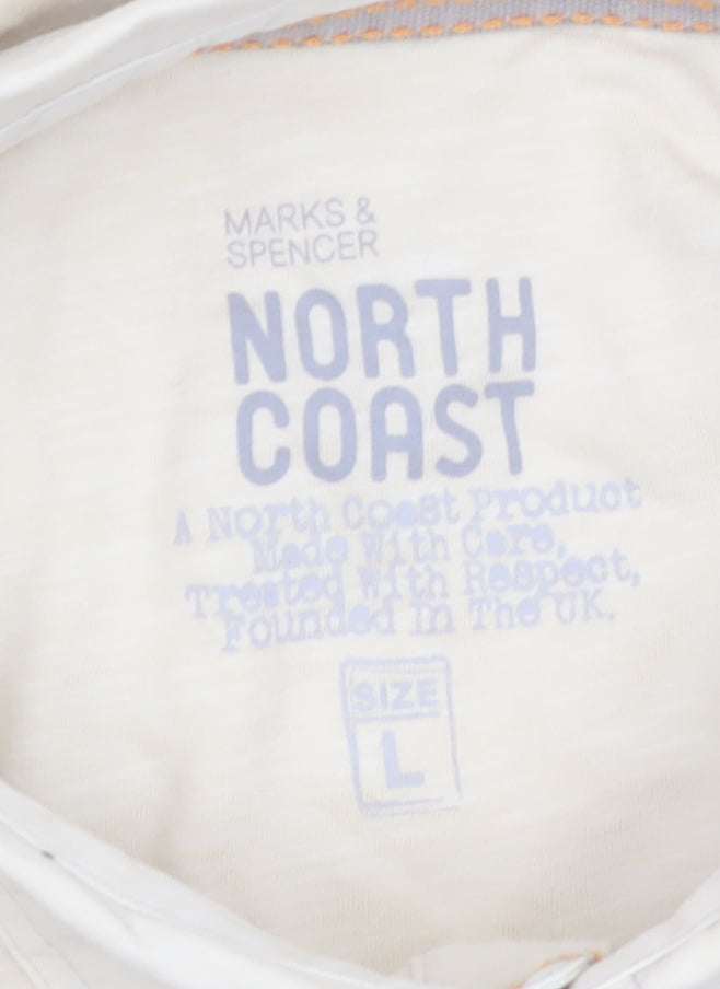 Marks and Spencer North Coast Beige Men's L Cotton Polo Shirt