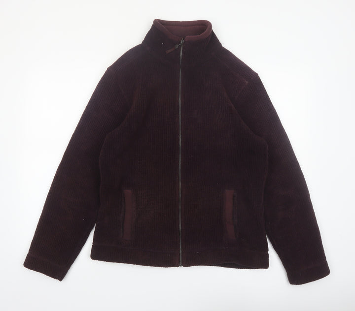 Marks and Spencer Men's Purple Fleece Full Zip Jacket Size S