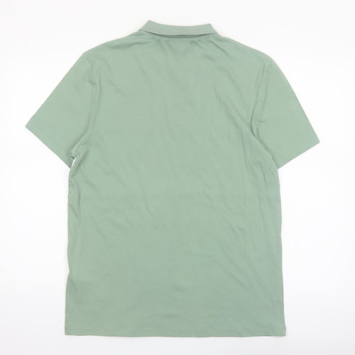 ASOS Men’s Green & White Colourblock Polo Shirt Size M 100% Cotton