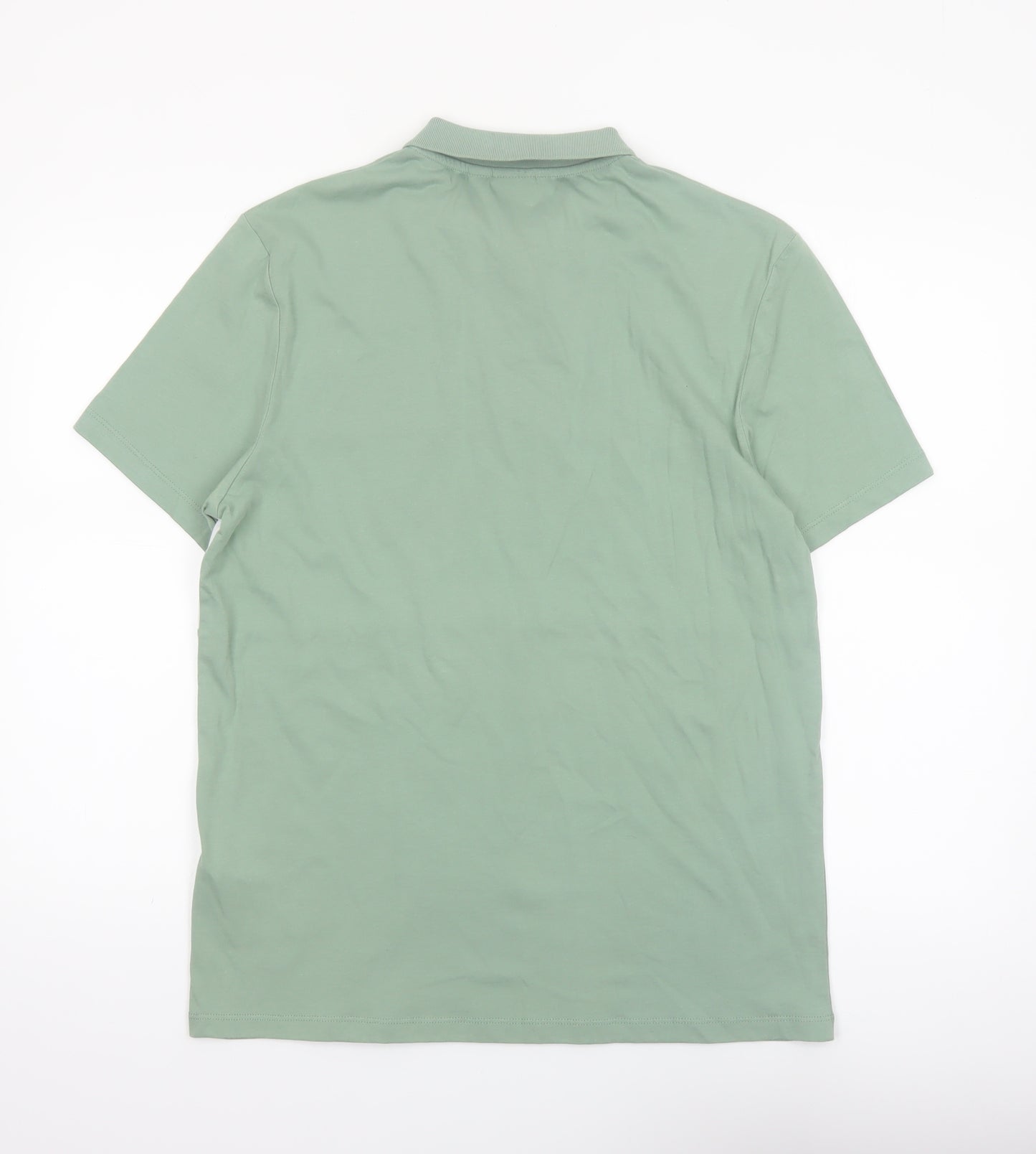 ASOS Men’s Green & White Colourblock Polo Shirt Size M 100% Cotton