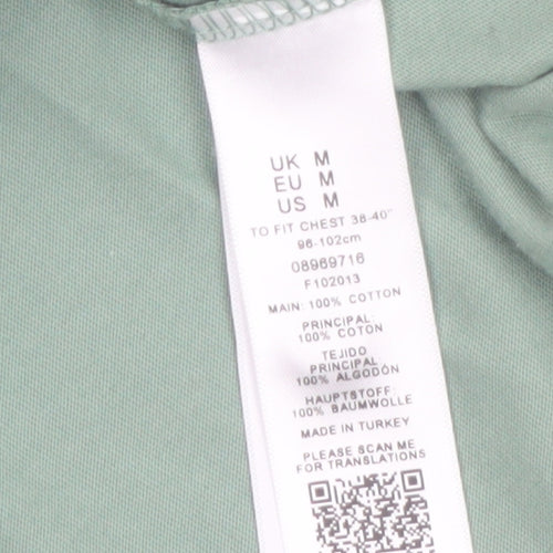 ASOS Men’s Green & White Colourblock Polo Shirt Size M 100% Cotton