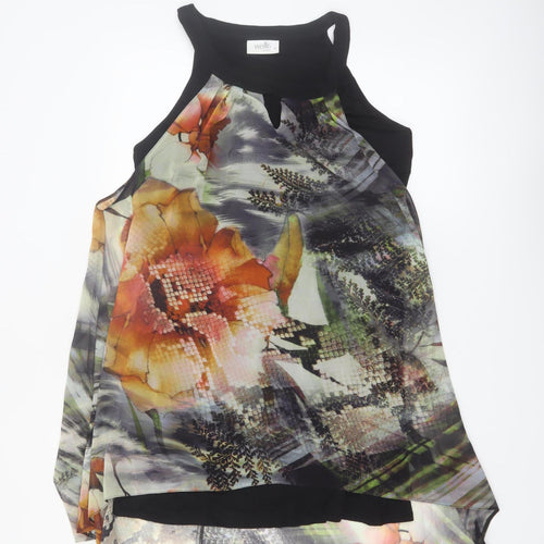 Wallis Petite Multicoloured Floral Hi-Low Shift Dress Size 16