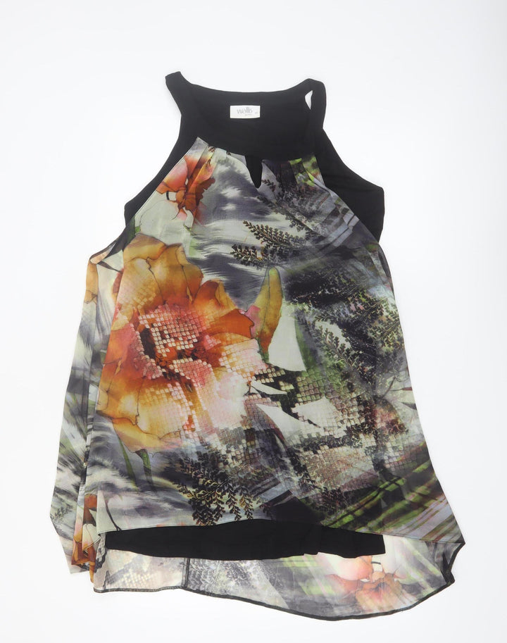 Wallis Petite Multicoloured Floral Hi-Low Shift Dress Size 16