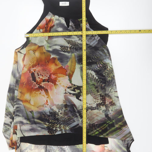 Wallis Petite Multicoloured Floral Hi-Low Shift Dress Size 16