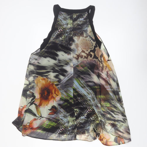 Wallis Petite Multicoloured Floral Hi-Low Shift Dress Size 16