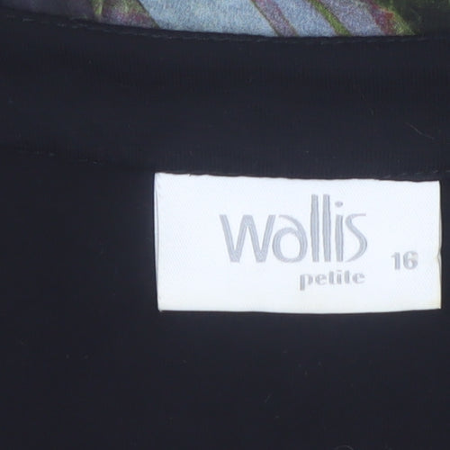Wallis Petite Multicoloured Floral Hi-Low Shift Dress Size 16