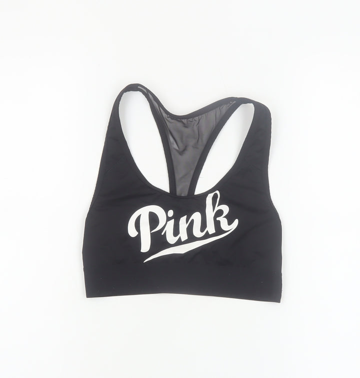 Victoria's Secret PINK Black Women's S Racerback Sports Bra