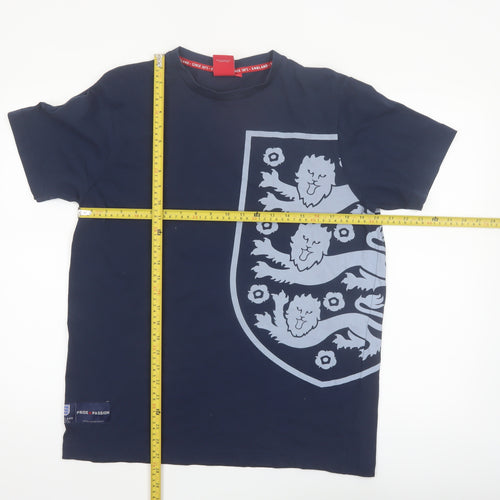 England Men’s Blue Large Short Sleeve Cotton Graphic T-Shirt