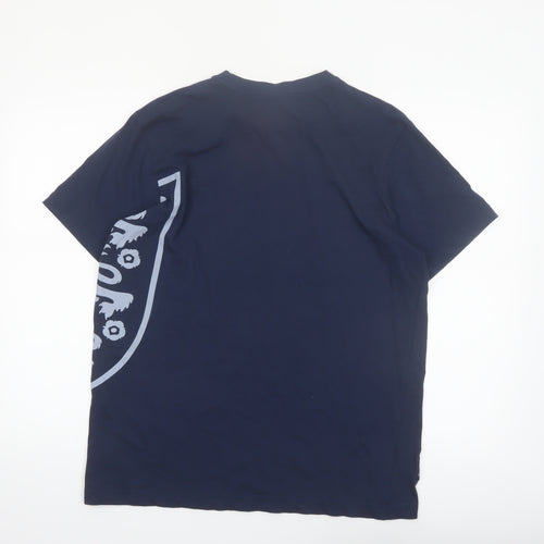 England Men’s Blue Large Short Sleeve Cotton Graphic T-Shirt