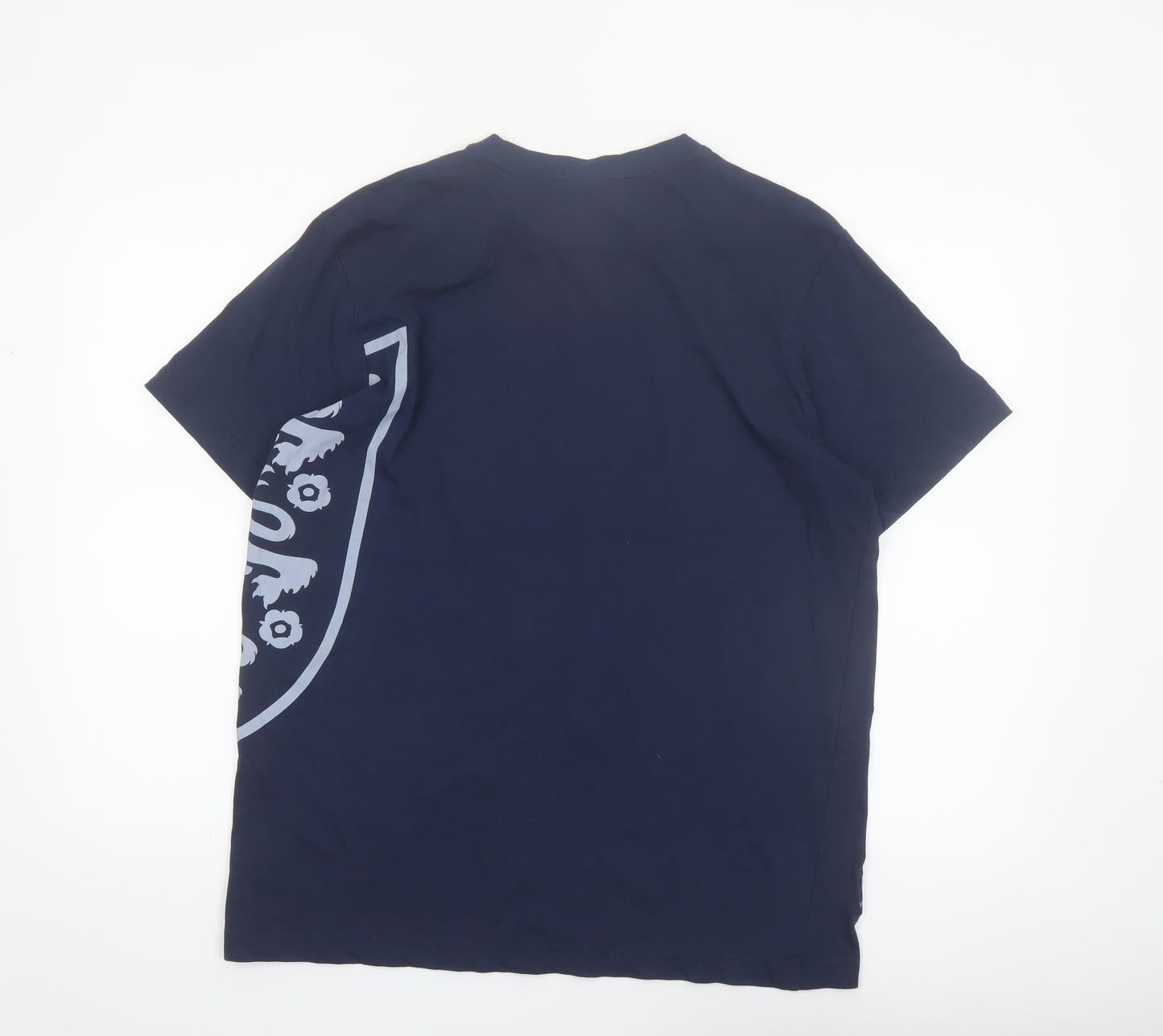 England Men’s Blue Large Short Sleeve Cotton Graphic T-Shirt