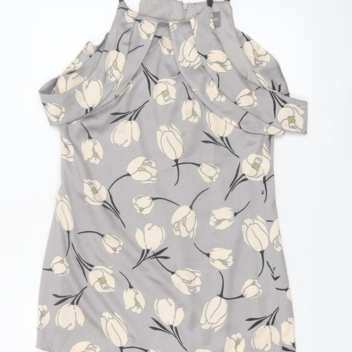 Phase Eight Women’s Grey Floral Cold Shoulder Shift Dress Size 12