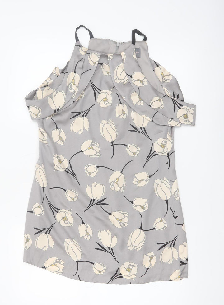 Phase Eight Women’s Grey Floral Cold Shoulder Shift Dress Size 12