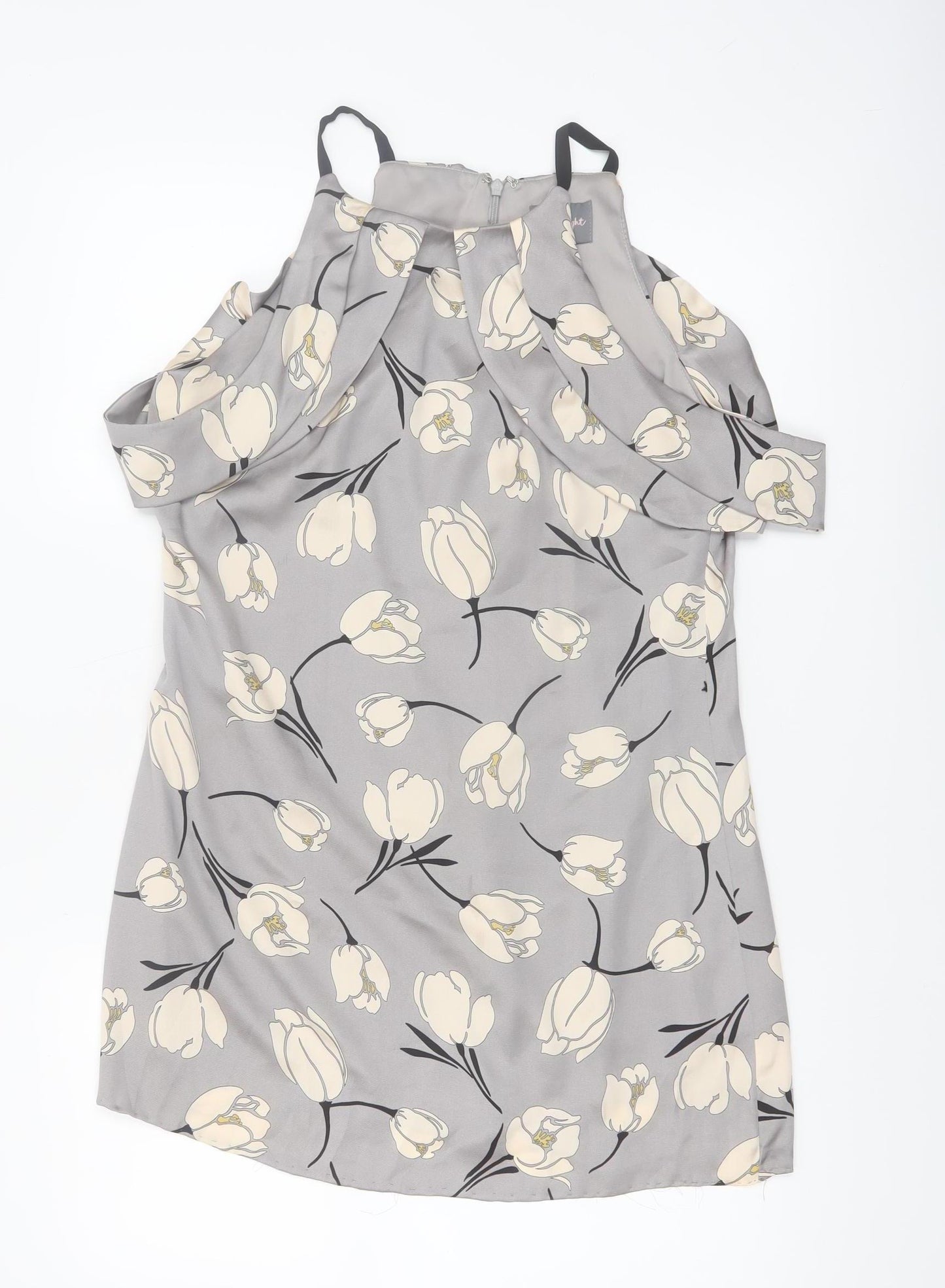 Phase Eight Women’s Grey Floral Cold Shoulder Shift Dress Size 12