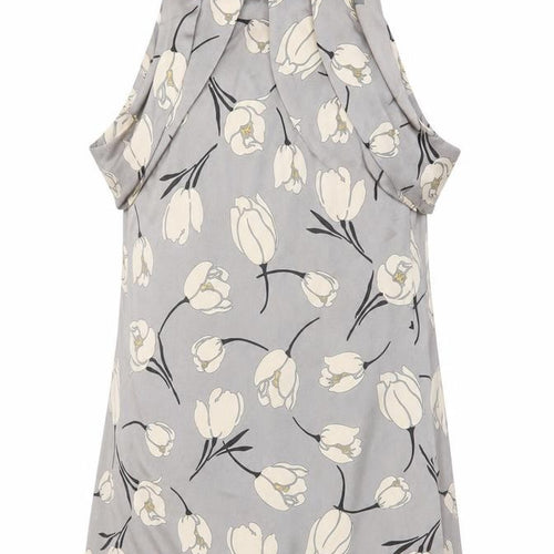 Phase Eight Women’s Grey Floral Cold Shoulder Shift Dress Size 12