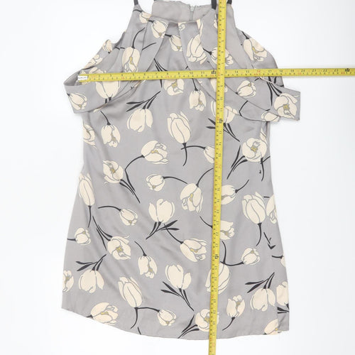 Phase Eight Women’s Grey Floral Cold Shoulder Shift Dress Size 12